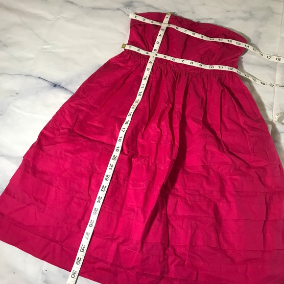 Anthropologie Maeve Hot Pink Strapless Dress - Picture 4 of 7